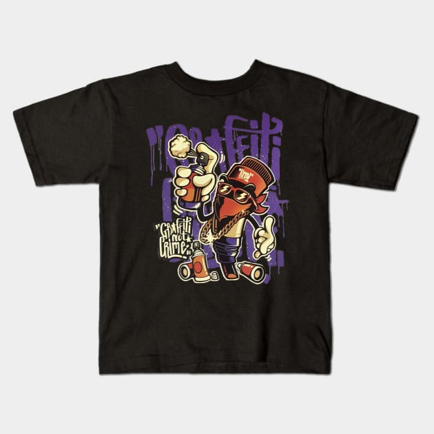 Graffiti Not Crime Kids T-Shirt by ZoboShop